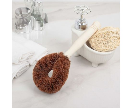 Ерш-щетка для чистки посуды Доляна щетина кокос, деревянная ручка, 25х8х6 см 2969514 – изображение 5