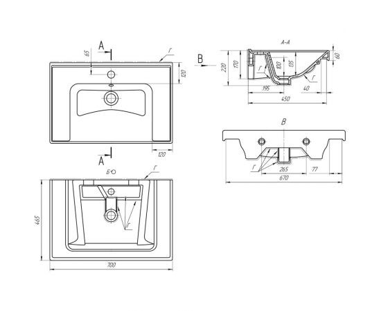 Умывальник мебельный Dreja Grace 70 641600 – изображение 4