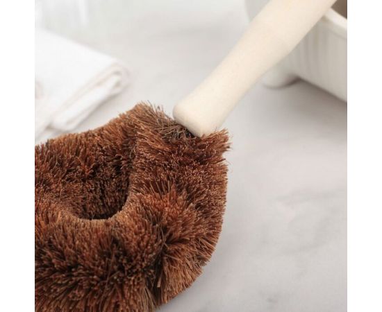 Ерш-щетка для чистки посуды Доляна щетина кокос, деревянная ручка, 25х8х6 см 2969514 – изображение 4