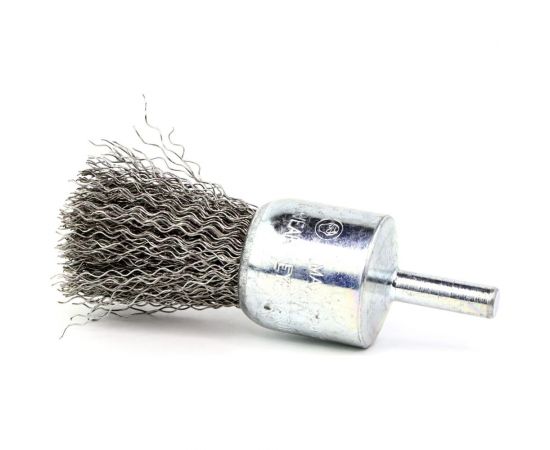 Щетка для дрели концевая 25 мм, с хв-м 6 мм, гофрированная нержавеющая сталь 0.30 мм 13-044 EuroBrush EB-E25SS1 – изображение 2