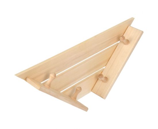 Угловая полка-вешалка Банные штучки, 4 крючка, липа, 58х11х29 см 32473  – изображение 2