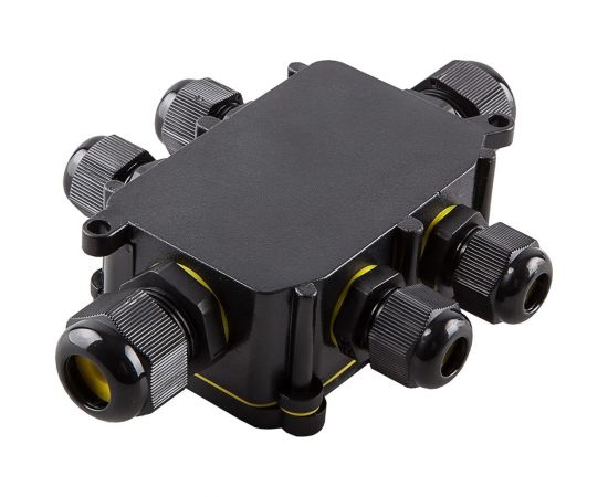 Распределительная коробка STEKKER LD526 водонепроницаемая на 6 выходов, 450V, 140x100x36, черный 49124 