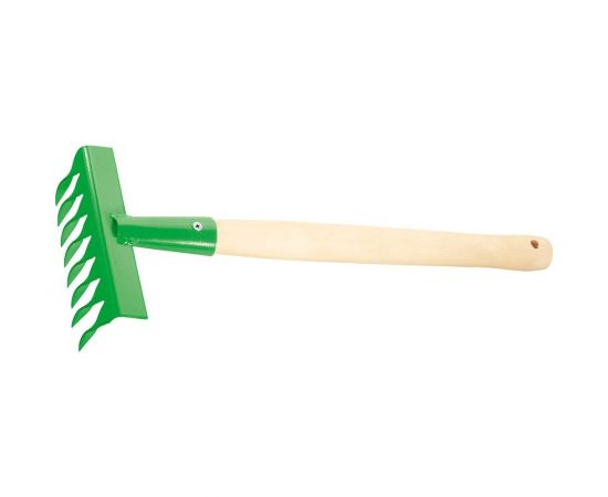 Витые 8-зубые стальные грабли КЭС 160x80x390 мм, деревянная рукоятка 21020020 