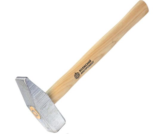 Слесарный молоток Волжский инструмент 1.0 кг, квадратный боек, цинковое покрытие 3603016 