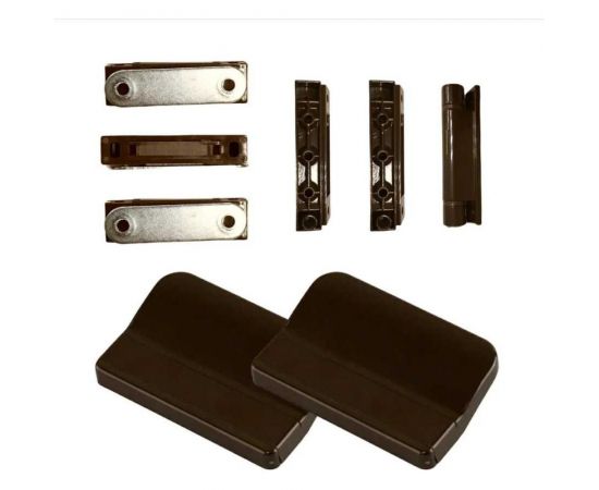 Набор для ремонта антимоскитной сетки KOMFORT москитные системы s32-2 3 защелки магнитные, 3 петли, 2 ручки, коричневый НР0034 