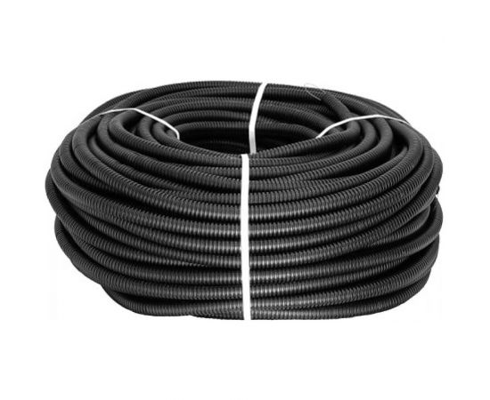 Гибкая тяжёлая гофрированная труба EKF ПНД d32мм, с протяжкой, 50м, цвет черный PROxima SQtpnd-32-t – изображение 2