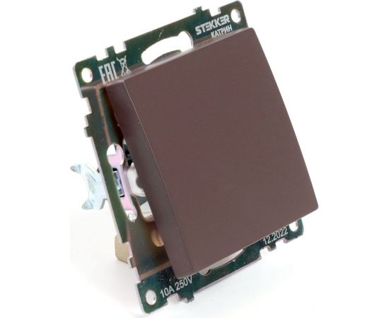 1-клавишный механизм выключателя STEKKER GLS10-7103-04, 250V, 10А, серия Катрин, шоколад 49020 – изображение 2