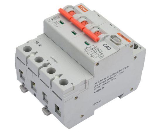 Автоматический выключатель дифференциального тока селективного типа TDM АВДТ 63S 4P C40 100мА SQ0202-0046 – изображение 4