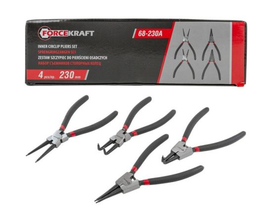Набор съемников стопорных колец Forcekraft 4пр. (230мм) на полотне FK-68-230A 52478 – изображение 6