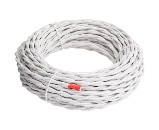 Ретро провод TDM ""Эко"" 2x1,5 витой ГОСТ белый 20м SQ2801-0201 – изображение 2