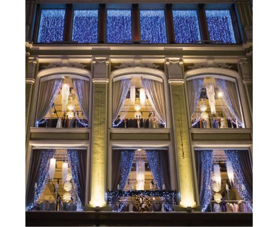 Электрогирлянда-конструктор VEGAS Занавес 96 теплых ламп, 6 нитей, прозрачный провод 55018 – изображение 5