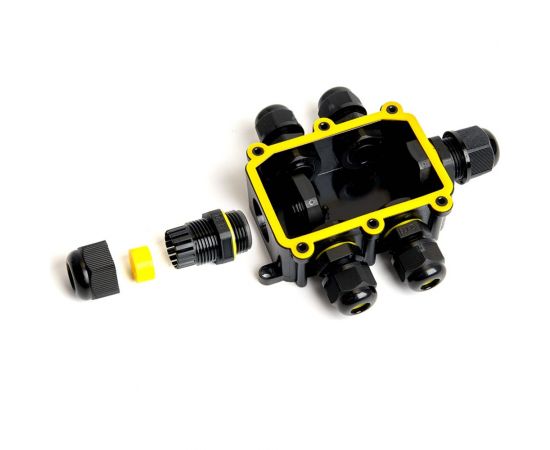 Распределительная коробка STEKKER LD526 водонепроницаемая на 6 выходов, 450V, 140x100x36, черный 49124 – изображение 4