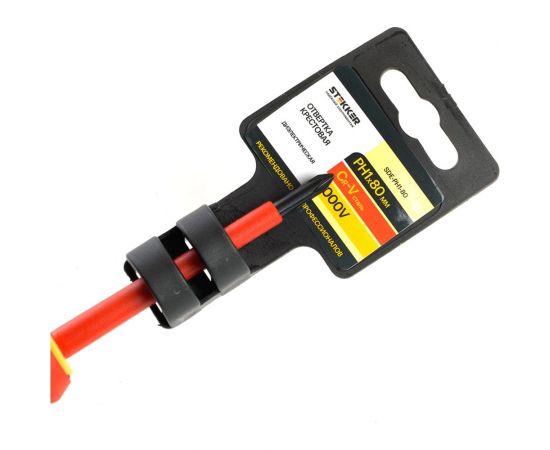 Диэлектрическая крестовая отвертка STEKKER Ph 1 х 80 мм, SDE-PH1-80, 39765 – изображение 4
