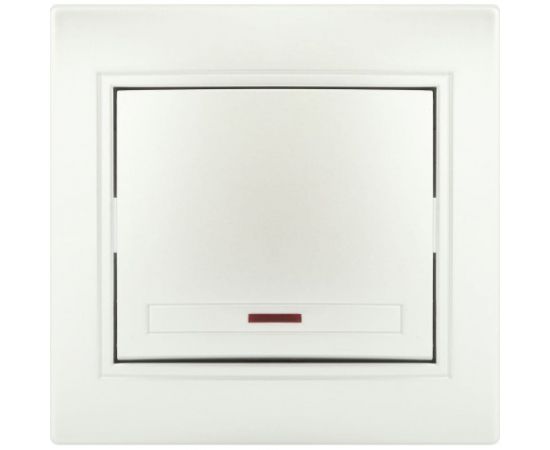 Выключатель Intro Plano 1-102-06 одноклавишный с подсветкой, 10А-250В, IP20, СУ, перламутр, Б0053736 