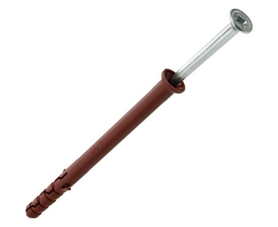 Усиленный нейлоновый дюбель-гвоздь ЕВРОПАРТНЕР multi pro uk, потайная манжета, 6x80 мм, 25 шт. B7 0005 