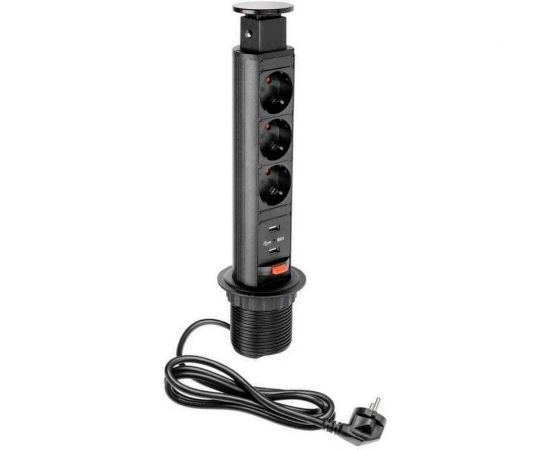 Выдвижная розетка Inrior выдвижной и встраиваемый блок розеток на 3 EURO розетки 2 USB-A RUFH-03-20 