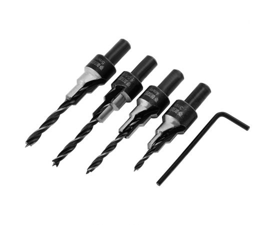 Набор сверл под конфирмат 3-5 мм, 4 шт Denzel 704240 