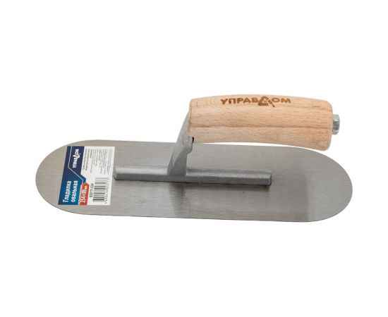 Гладилка Управдом стальная, овальная, с деревянной ручкой, 254x89 мм 03371 4100001838 