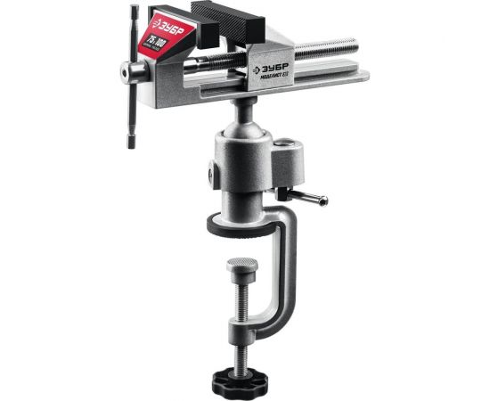 Шарнирно-поворотные тиски для точных работ ЗУБР Моделист 3D, 75 мм 32487-75_z01 