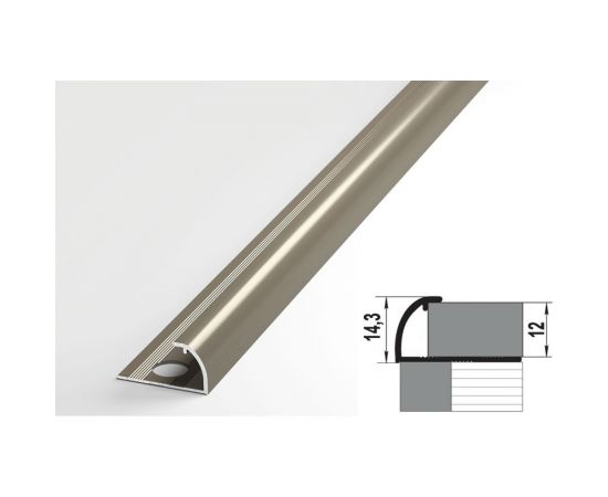 Профиль окантовочный полукруглый алюминиевый ЛУКА 12 мм, 2,7 м, 5 шт, Шампань УТ000021291 – изображение 2