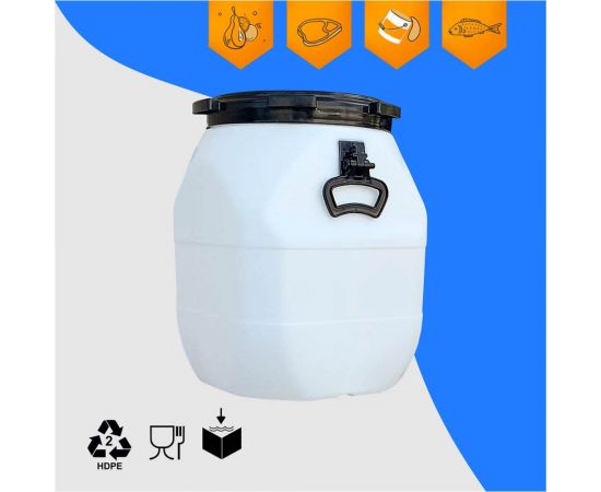 Бочка Тара.ру п/э 50 л, квадратная, евростандарт, белый 26532 – изображение 4