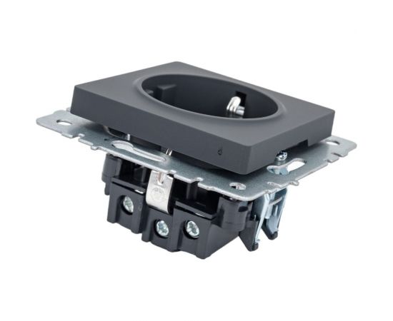 1-местная розетка IEK Brite рс11-1-0-брг с заземлением, без защитных шторок, 16А, графит BR-R11-16-K53 – изображение 5