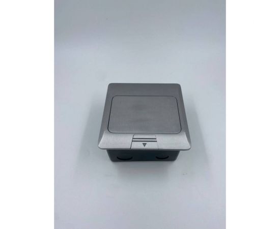 Напольная розетка Inrior розетка в пол, блок розеток в пол, серый, на 2 EURO розетки DB-02-80 – изображение 4