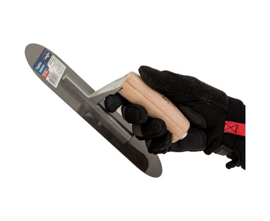 Гладилка Управдом стальная, овальная, с деревянной ручкой, 254x89 мм 03371 4100001838 – изображение 2