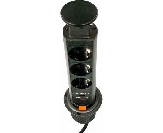 Выдвижная розетка Inrior выдвижной и встраиваемый блок розеток на 3 EURO розетки 2 USB-A RUFH-03-20 – изображение 2