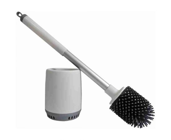 Туалетная щетка HAPPY PANDA HP-TE01 силиконовая, с подставкой и держателем на стену РТ-00068767 