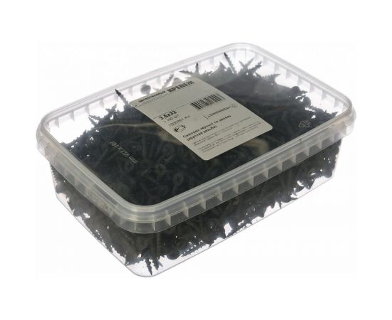 Саморез Качественный Крепеж 3,5х32 потай, крупная резьба, оксид 1 100 шт 1000361 КЧ 