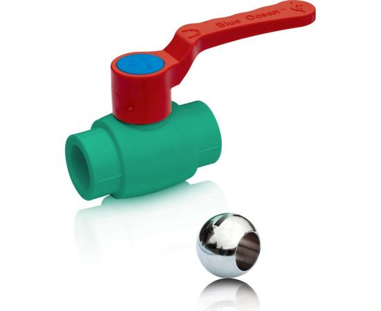 Шаровой кран Blue Ocean ГВС, рычаг, 20, полипропиленовый, зеленый PPRF/BV/PPR/HW G -1 -20 
