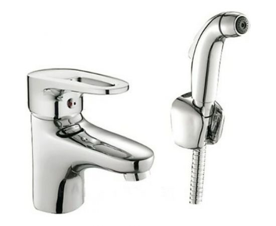 Смеситель для раковины умывальника Haiba с гигиеническим душем лейкой, хром HB1268 