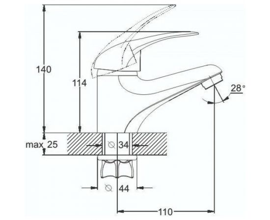 Смеситель для умывальника G-Lauf KLO1-A048 – изображение 2