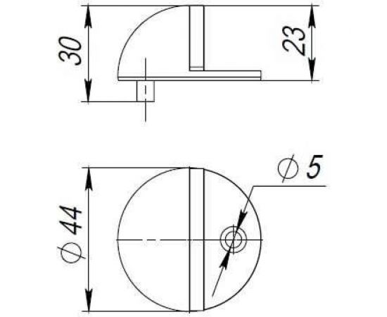 Дверной напольный упор PUNTO DFIX/F50 (DS PF-50) SN-3 матовый никель 43511 – изображение 2