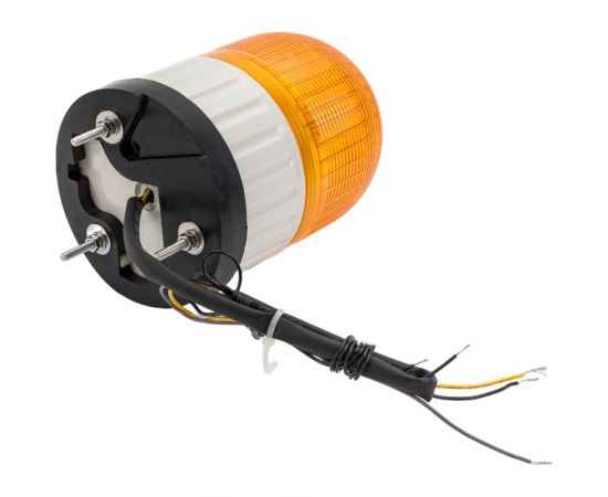 Светосигнальный маячок INNOCONT d=100мм, L=146мм, светодиод(постоянное/мигающее), вращение, зуммер, цвет: желтый, 220VAC, IP55, кабель 0,5м SL100B-220-Y – изображение 3
