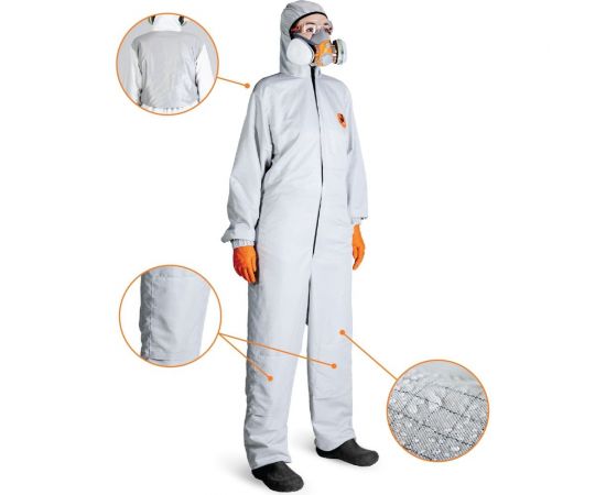 Малярный многоразовый антистатический комбинезон Jeta Safety CARBO-Master с пропиткой Teflon, р.M/48-50 JPC175-M – изображение 5