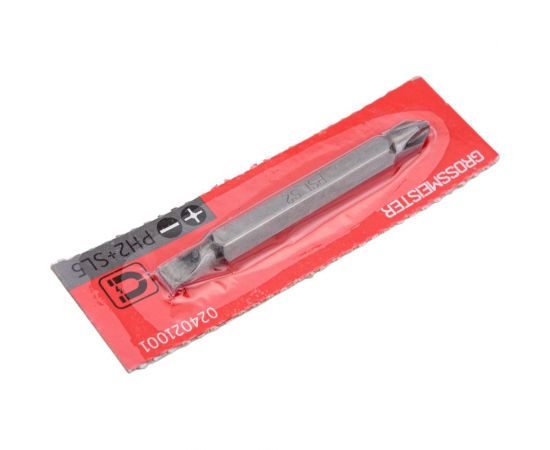 Бита двухсторонняя PH2+SL5, 65 мм GROSSMEISTER 024021001 – изображение 2
