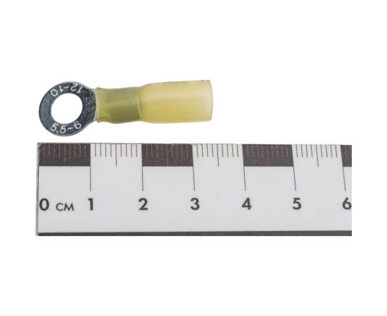 Кольцевой изолированный термоусаживаемый наконечник REXANT диаметр 6.5мм 4-6кв.мм желтый, 100 шт 08-0058 – изображение 5