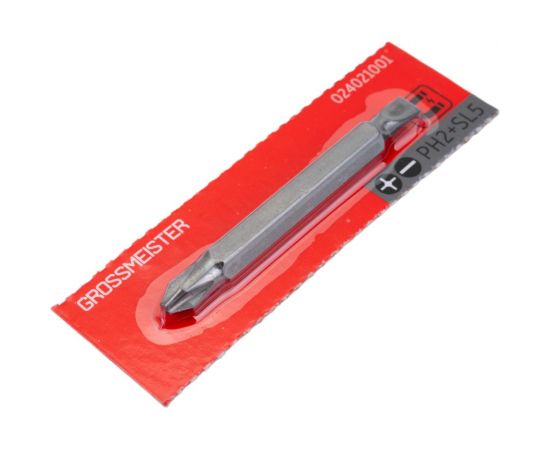 Бита двухсторонняя PH2+SL5, 65 мм GROSSMEISTER 024021001 – изображение 5