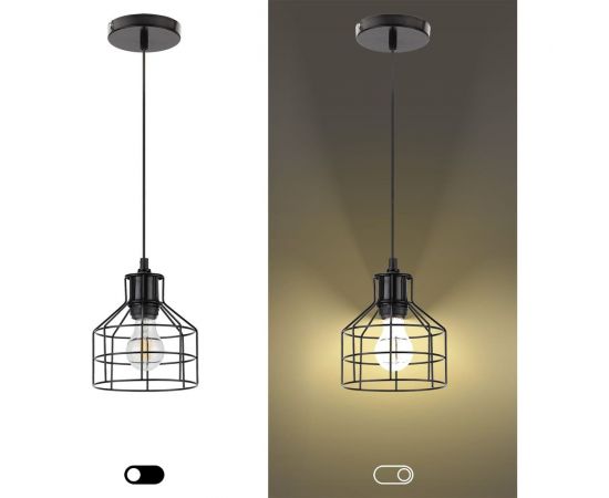 Металлический подвес ЭРА PL9 BK E27, max 60W, d160 мм, черный Б0037456 – изображение 2