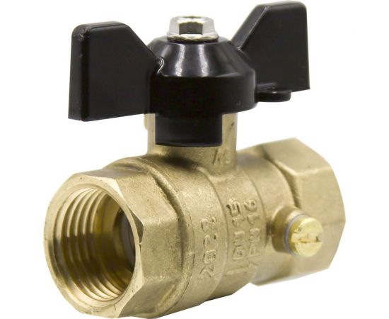 Шаровой кран для манометра LD PRIDE 1/2вн - 1/2вн, с бабочкой, со спуском 550888 