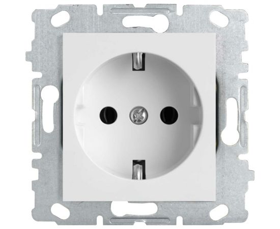 Одинарная розетка Vesta Electric roma с заземлением без рамки FRZ00010004BEL 