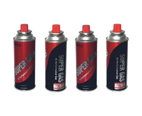 Баллон газовый набор 4 шт, всесезонный, цанговый для портативных газовых приборов SUPER GAS 2711139704 