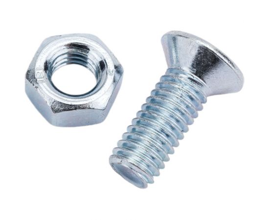 Винт с потайной головкой Невский Крепеж DIN 965 цинк, М6x16 + гайка + шайба, 10 шт. 814064 