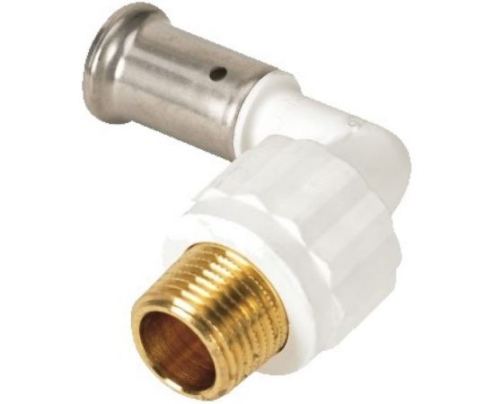 Угольник HENCO 90 градусов, НР, ПВДФ пресс, белый, 20x3/4"" 5PKW-2005 