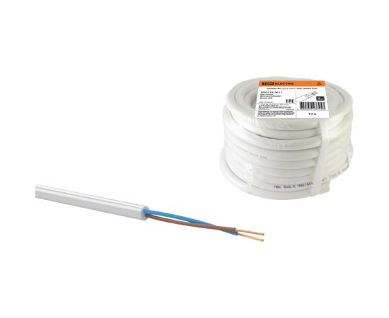 Провод TDM ПВС 2х1,5 ГОСТ 10м, белый SQ0118-0011 