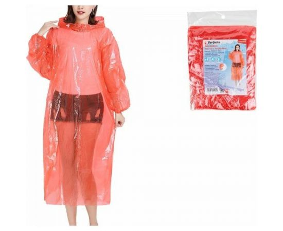 Дождевик-пончо с рукавами PERFECTO LINEA красный 28-145001 