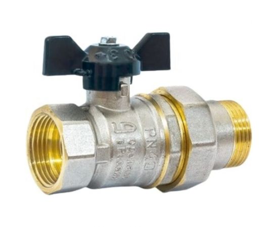 Шаровой кран LD Pride латунь никель Ду 15 Ру40 ВР американка полнопроходной 007-8017 