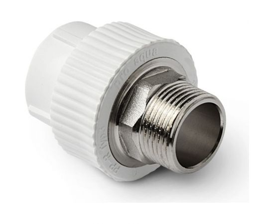 Комбинированная муфта под ключ PRO AQUA PP-R НР белая d-32 мм 1" PA23518Pb 